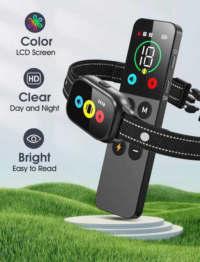 Alt view image 2 of 7 - Dog Training Collar with Remote, Smart Dog Shock Collar with 3 Training Modes and Training Icons, Waterproof Electric Dog Shockers for Large and Medium Dogs (8-120 LBS)