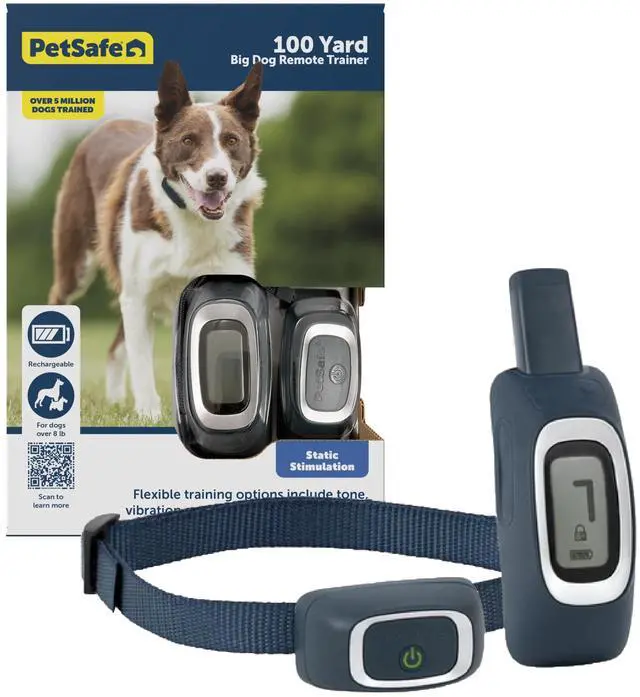 Main image of 100 Yard Remote Trainer, Rechargeable, Waterproof, Tone / Vibration / 15 Levels of Static Stimulation for dogs over 8 lb.
