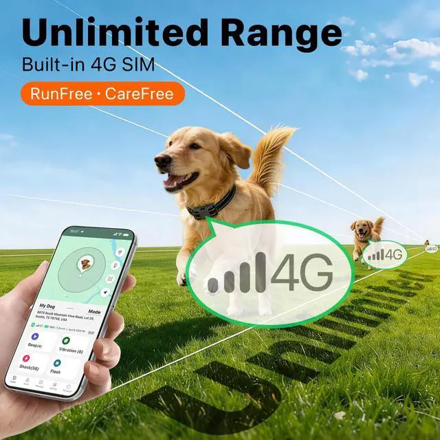 Alt view image 3 of 7 - Bluetooth 4G Dog Shock Collar, Unlimited Dog Training Collar with Remote Control Beep Vibration(116) Safe Shock(199), Rechargeable Waterproof Shock Collar for Dogs 5-120lbs, Small Medium Large