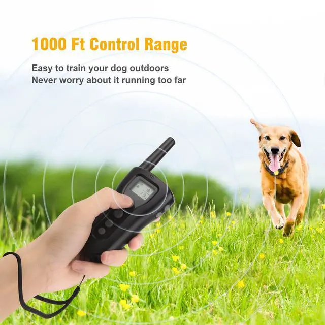 Alt view image 3 of 6 - Dog Training Collar 2 Dogs Upgraded 1000ft Remote Rechargeable Waterproof Electric Shock Collar with Beep Vibration Shock for Small Medium Large Dogs (15lbs - 120lbs)