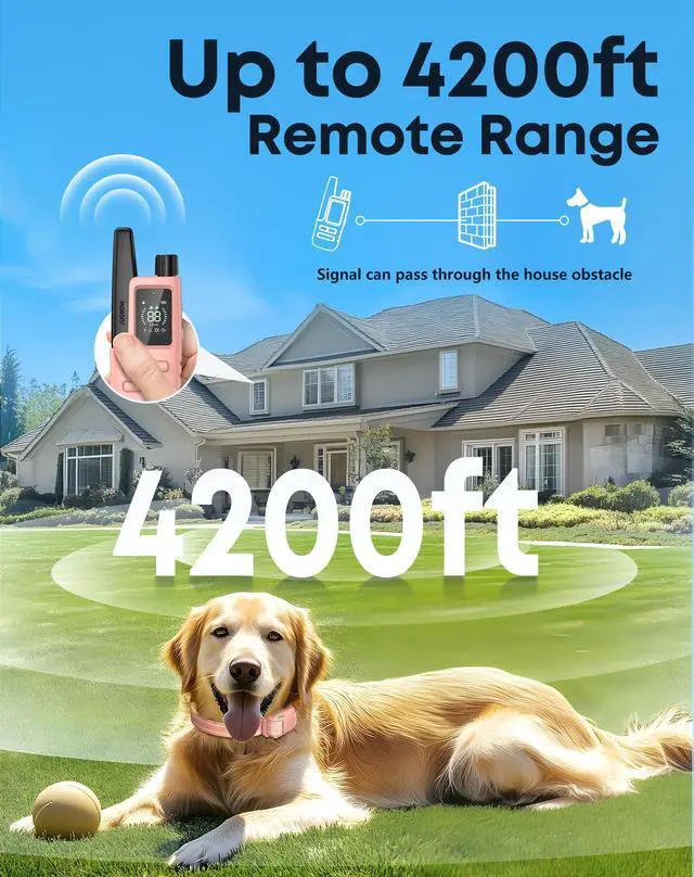 Alt view image 3 of 7 - Dog Shock Collar with Remote, 4200FT Range, Fits 5-120 lbs Dogs