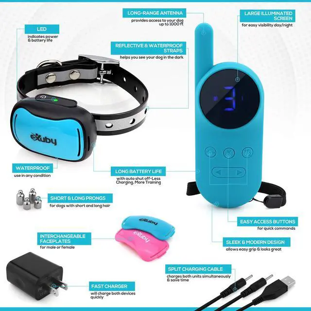 Alt view image 5 of 7 - Tiny Shock Collar for Small Dogs 5-15lbs - Smallest Collar on The Market - Sound, Vibration, & Shock - 9 Intensity Levels - Pocket-Size Remote - Long Battery Life - Water-Resistant (Teal)