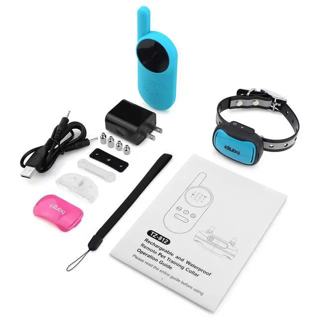 Alt view image 7 of 7 - Tiny Shock Collar for Small Dogs 5-15lbs - Smallest Collar on The Market - Sound, Vibration, & Shock - 9 Intensity Levels - Pocket-Size Remote - Long Battery Life - Water-Resistant (Teal)