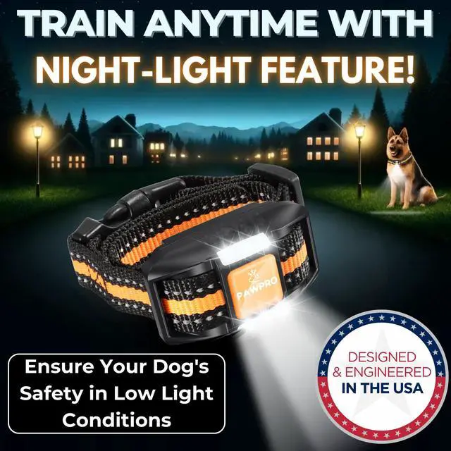 Alt view image 5 of 7 - Dog Shock Collar with Remote, Unmatched 4-Mile Range, Night-Light Mode, Training Guide Included, 124 Training Levels & 4 Modes, Beep Vibration Shock, Waterproof Rechargeable, Fits All Dogs (1 Collar)