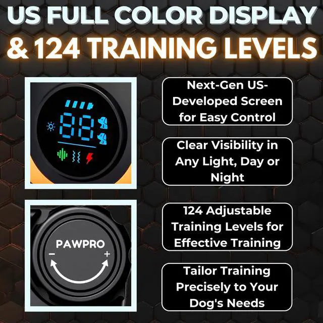 Alt view image 7 of 7 - Dog Shock Collar with Remote, Unmatched 4-Mile Range, Night-Light Mode, Training Guide Included, 124 Training Levels & 4 Modes, Beep Vibration Shock, Waterproof Rechargeable, Fits All Dogs (1 Collar)