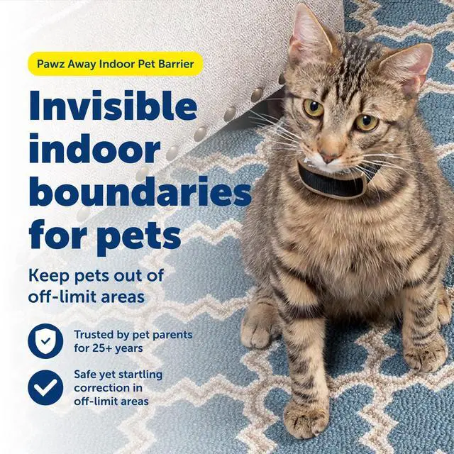Alt view image 2 of 7 - Pawz Away Indoor Wireless Pet Barrier, Electric Training System for Dogs & Cats with Receiver Collar