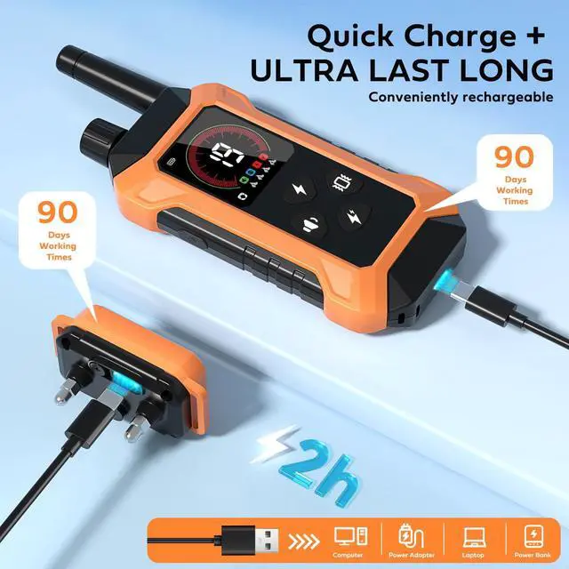 Alt view image 7 of 7 - Dog Shock Collar with Light 2 Pack (5150Lbs), 4400FT Waterproof 2 Dog Training Collar with Remote Control 5 Training Modes Rechargeable Electric Dog Collar, E Collars for Small Medium Large Dogs