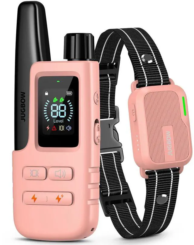 Main image of Dog Shock Collar - 4500FT Dog Training Collar with Remote, IPX8 Waterproof Electric Dog Collar with 4 Training Modes, Security Lock, Rechargeable eCollar for 10-120lbs Dogs(Pink)