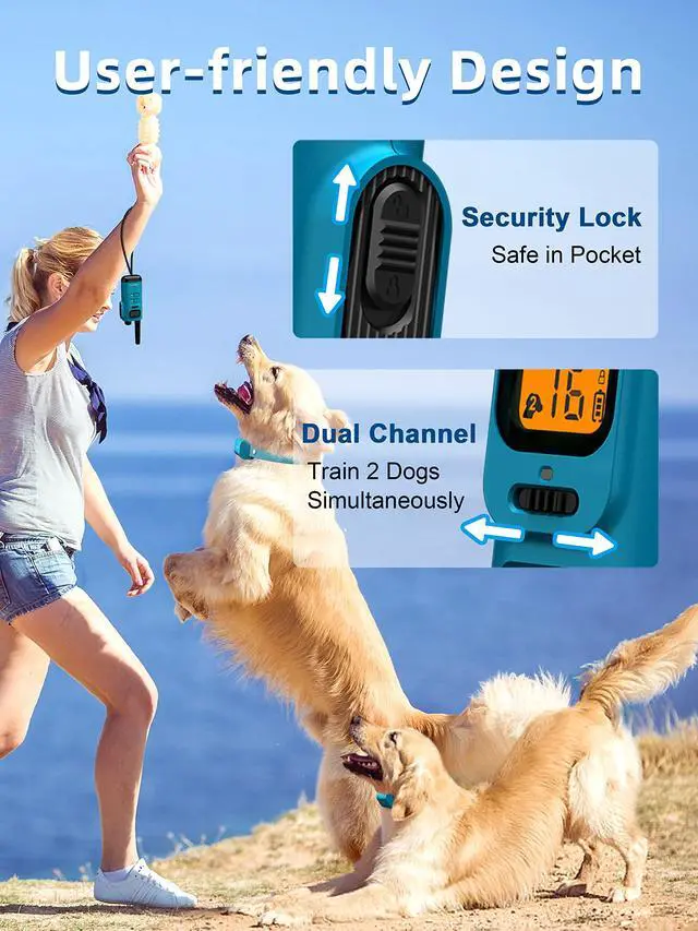 Alt view image 6 of 7 - Dog Training Collar with Remote - 4000ft Waterproof Dog Shock Collars 2 Dogs for Large Medium Small Dogs Rechargeable E Collars for Dogs Training with Beep Vibration Humane Shock(1-16) Mode