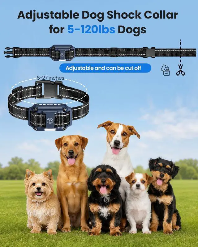 Alt view image 7 of 7 - Shock Collar for 3 Dogs, Dog Training Collar with Remote, Rechargeable
