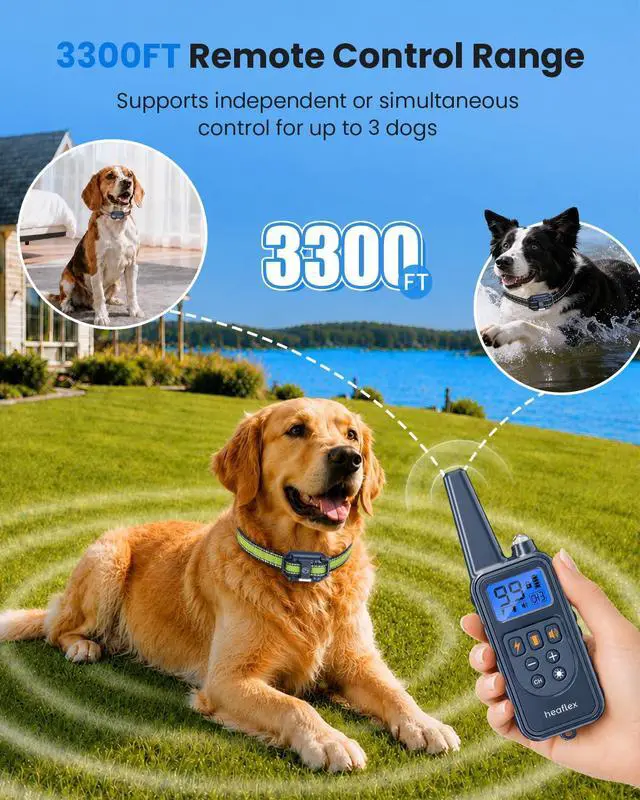 Alt view image 3 of 7 - Shock Collar for 3 Dogs, Dog Training Collar with Remote, Rechargeable