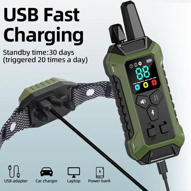 Alt view image 2 of 7 - Shock Collar with Remote Control for Dogs, IP67 Waterproof Collar with Beep, Vibration, Safe Shock, Keypad Lock, Shock Collar for Dogs E-Collars for Large Medium Small Dog (10-120Lbs)
