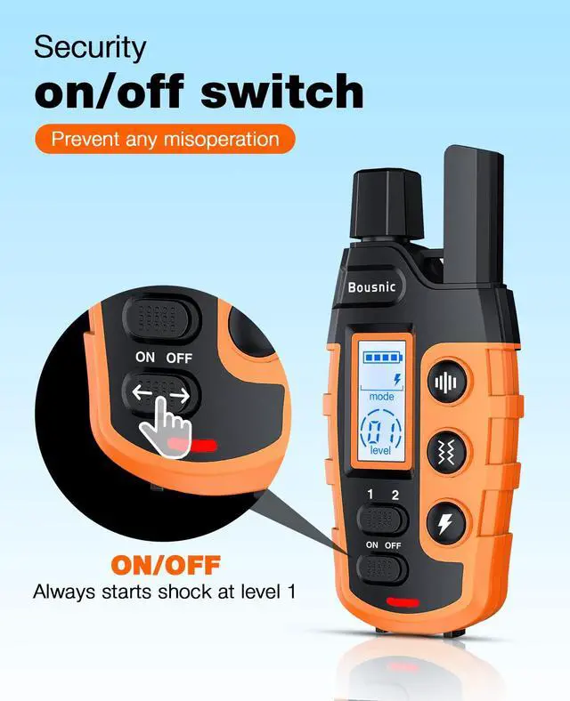 Alt view image 7 of 7 - Dog Shock Collar - 3300Ft Dog Training Collar with Remote for 5-120lbs Small Medium Large Dogs Rechargeable Waterproof e Collar with Beep (1-8), Vibration(1-16), Safe Shock(1-99) (Orange)