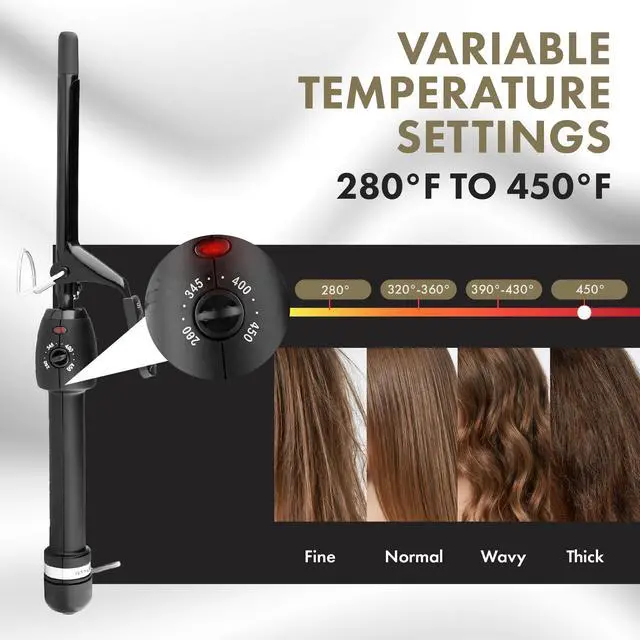 Alt view image 3 of 7 - Stay-Temp Black Gold Ceramic 1/2 Curling Iron