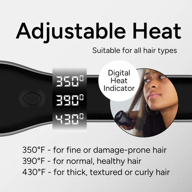 Alt view image 7 of 7 - SX ENZOcool Professional 2-in-1 Hot Comb for Thick and Thin Hair, Close-to-Root Heating Straightener & Curler for Wavy Styles