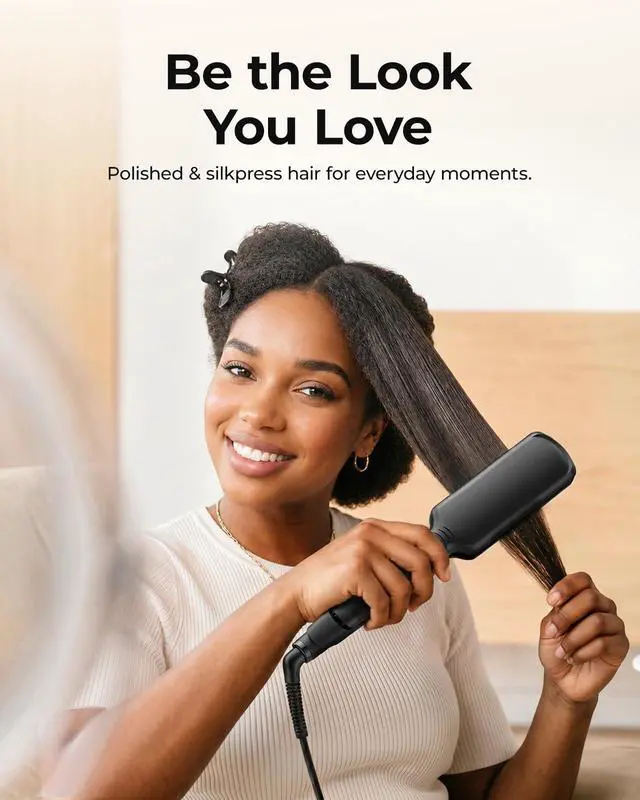 Alt view image 5 of 7 - 2 Inch Titanium Flat Iron, Easy One Pass Styling for Thick Hair