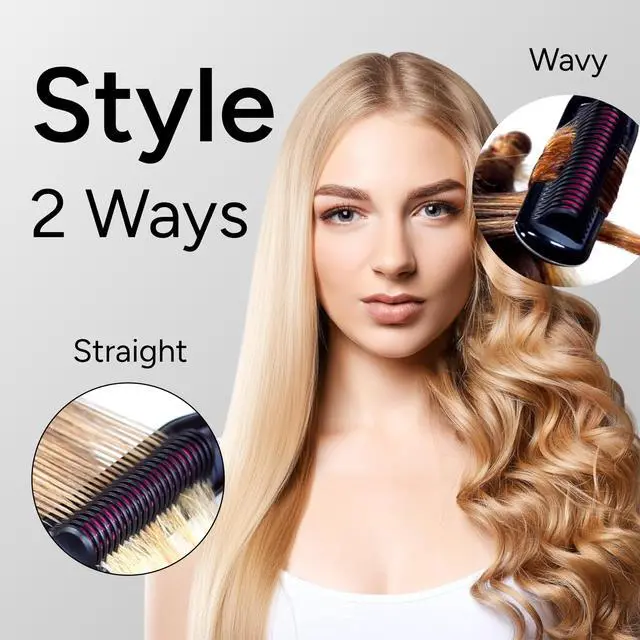 Alt view image 6 of 7 - SX ENZOcool Professional 2-in-1 Hot Comb for Thick and Thin Hair, Close-to-Root Heating Straightener & Curler for Wavy Styles