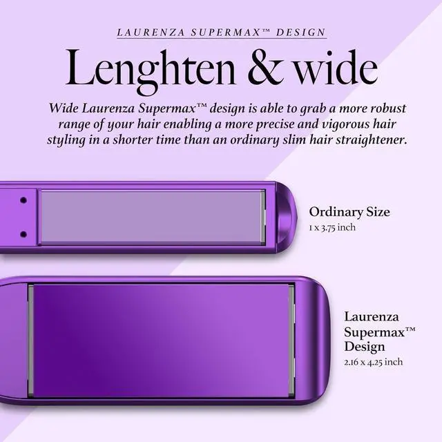 Alt view image 2 of 7 - 2-Inch Wide Flat Iron Hair Straightener and Curler with 20M Anions