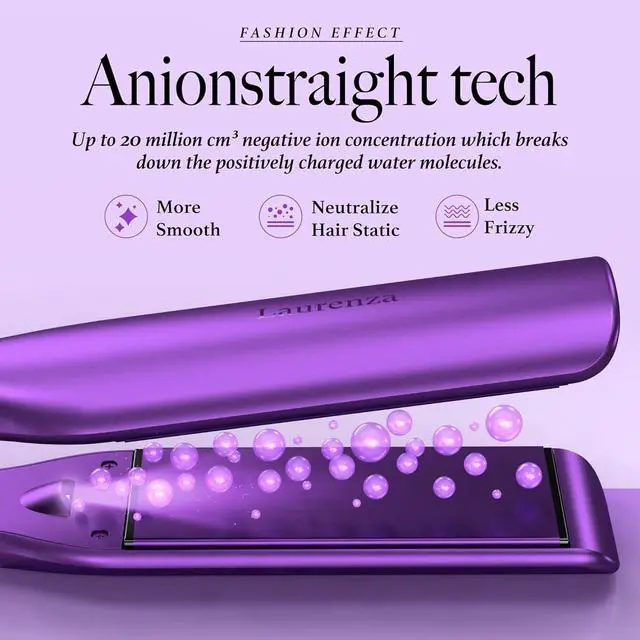 Alt view image 4 of 7 - 2-Inch Wide Flat Iron Hair Straightener and Curler with 20M Anions