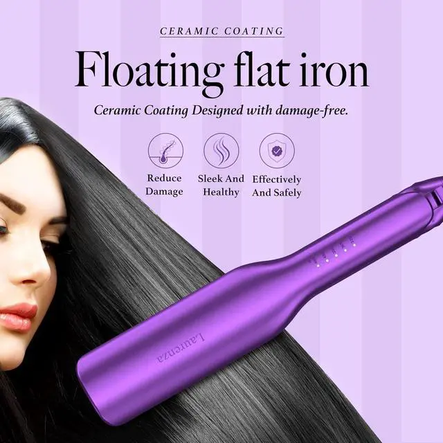 Alt view image 3 of 7 - 2-Inch Wide Flat Iron Hair Straightener and Curler with 20M Anions
