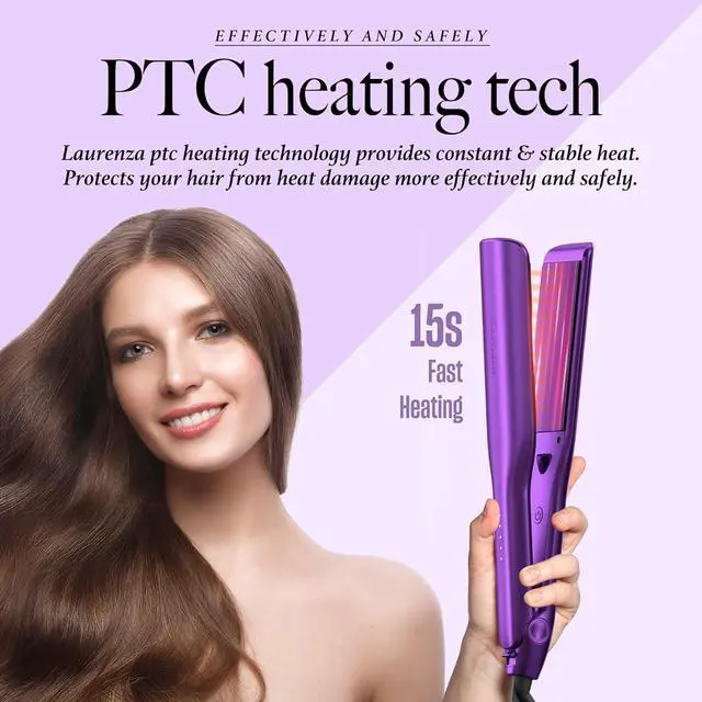 Alt view image 6 of 7 - 2-Inch Wide Flat Iron Hair Straightener and Curler with 20M Anions