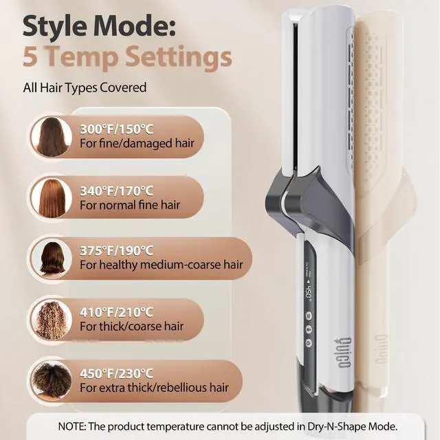 Alt view image 6 of 7 - Hair Air Straightener, 100-240V Dual Voltage Wet to Dry Straightener