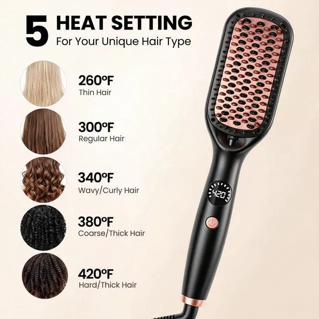 Alt view image 4 of 7 - Hair Straightener Brush, Black
