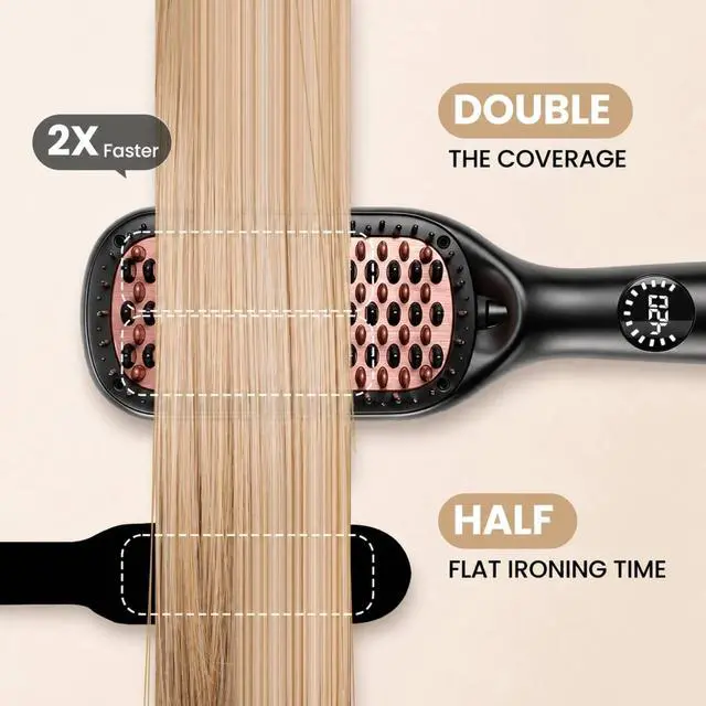 Alt view image 6 of 7 - Hair Straightener Brush, Black