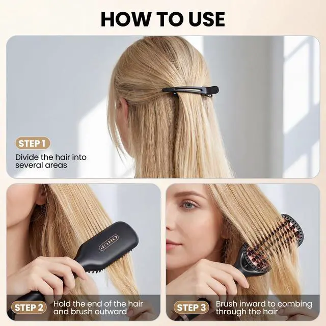 Alt view image 7 of 7 - Hair Straightener Brush, Black