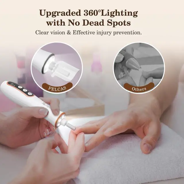 Alt view image 4 of 7 - Cordless Nail Drill, 10 Speeds Electric Nail File with LED Light