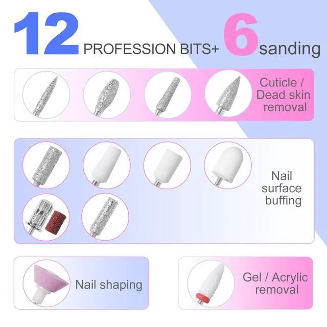 Alt view image 4 of 7 - Professional Nail Drill, 35000RPM E-File for Acrylic Gel Nails