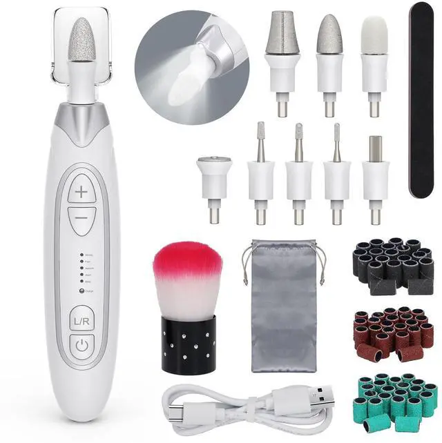 Main image of Electric Nail File, Manicure and Pedicure Kit 5 Speeds & LED Light