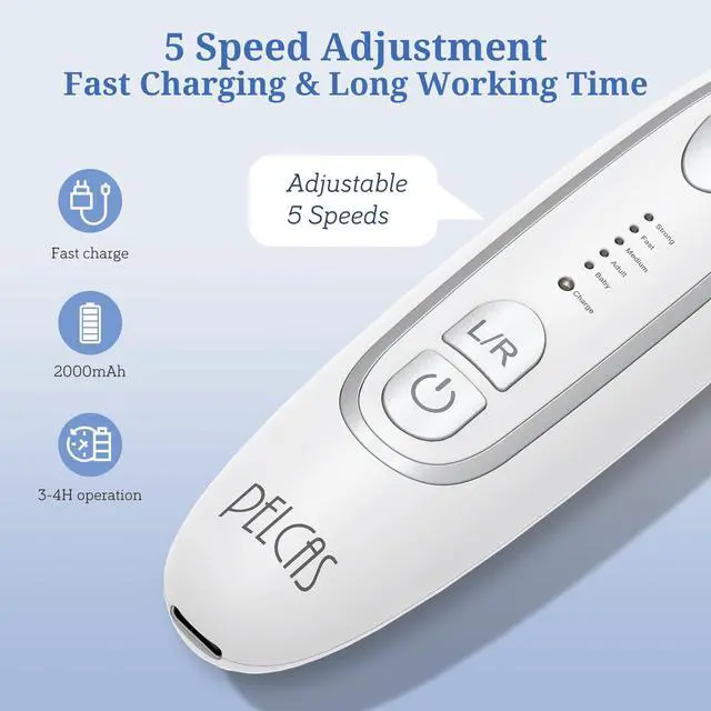 Alt view image 7 of 7 - Electric Nail File, Manicure and Pedicure Kit 5 Speeds & LED Light