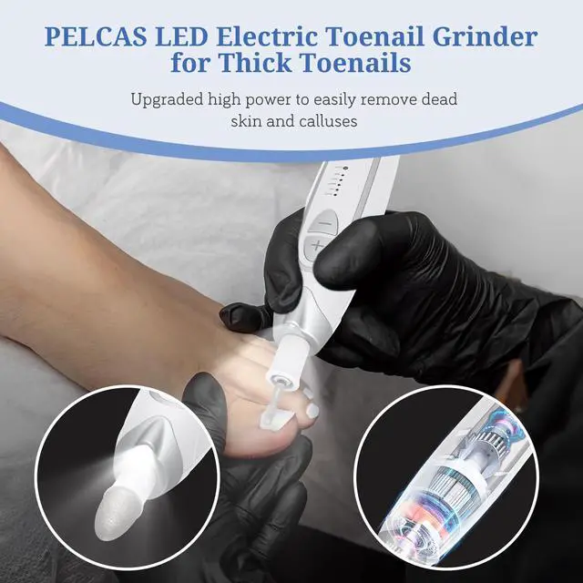 Alt view image 6 of 7 - Electric Nail File, Manicure and Pedicure Kit 5 Speeds & LED Light
