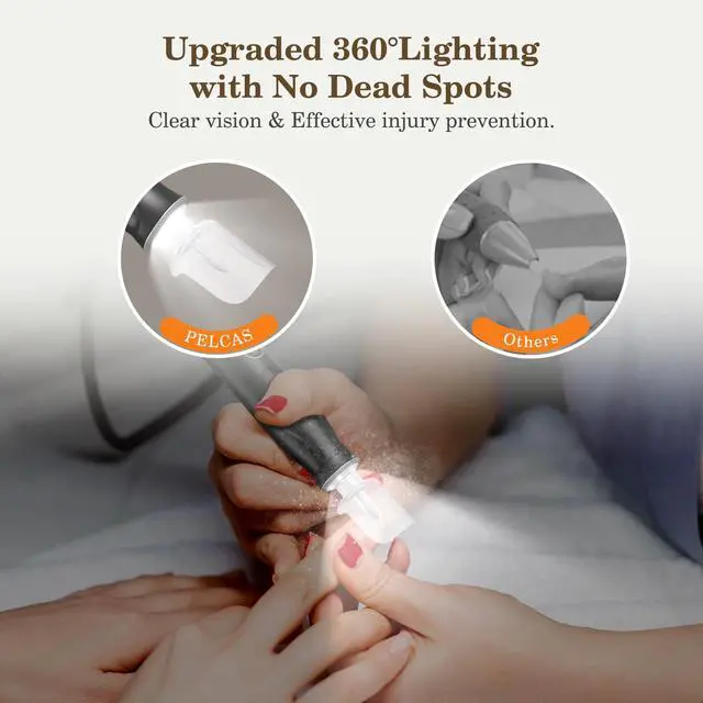 Alt view image 4 of 7 - Electric Nail Grinder, 10 Speeds Cordless Nail Drill with LED Light