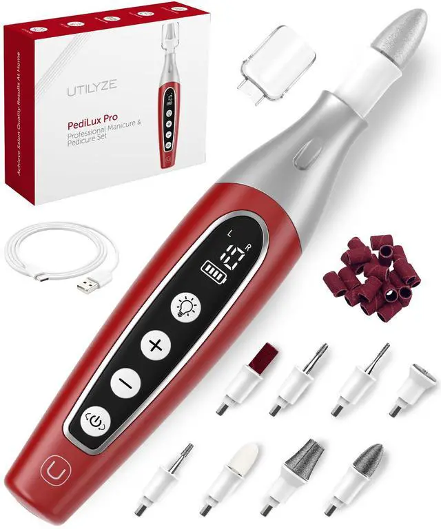 Main image of Pro Professional Manicure Pedicure Kit, Cordless Electric Nail File Drill Set, Thick Toenail Grinder, Toe Nail Dremel Tools, Filer, Buffer, Sander, Remove Cuticles, Callus for Women & Men