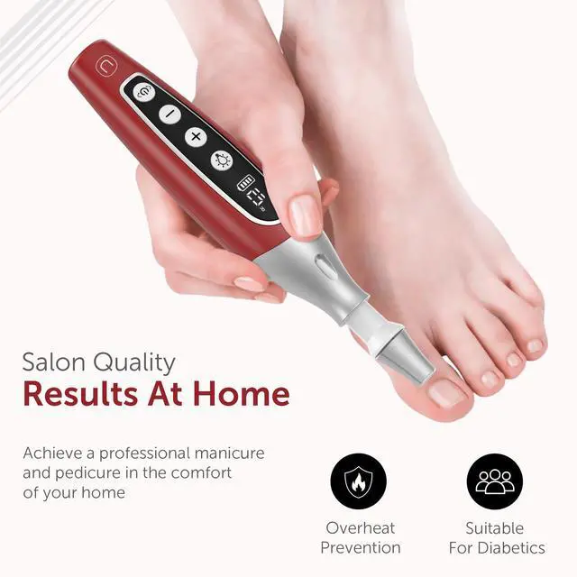 Alt view image 5 of 7 - Pro Professional Manicure Pedicure Kit, Cordless Electric Nail File Drill Set, Thick Toenail Grinder, Toe Nail Dremel Tools, Filer, Buffer, Sander, Remove Cuticles, Callus for Women & Men