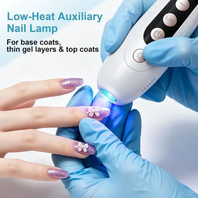 Alt view image 4 of 7 - Electric Nail File, Cordless Toe Nail Grinder for Thick Toenails & Callus, Rechargeable Nail Drill for Manicure and Pedicure with LCD & Lamp, Gifts for Women Men Seniors