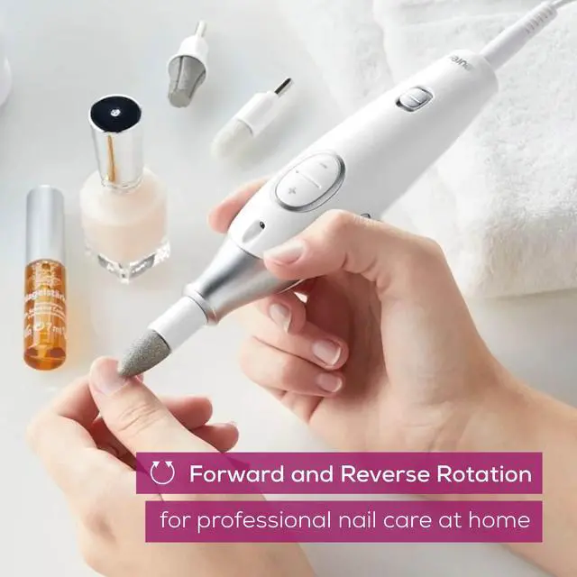 Alt view image 6 of 7 - MP42 Nail Drill, 7-in-1 Nail Kit with Strong Sapphire Nail Drill Bits, Electric Nail File and Nail Buffer Includes Bright LED Light, Pedicure Kit and Manicure Set with Storage Case