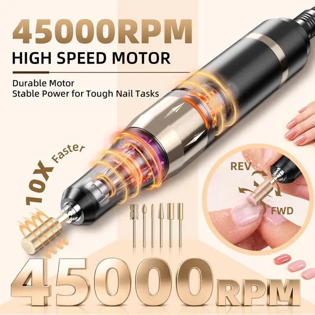 Alt view image 2 of 7 - Professional Electric Nail Drill Rechargeable Nail File