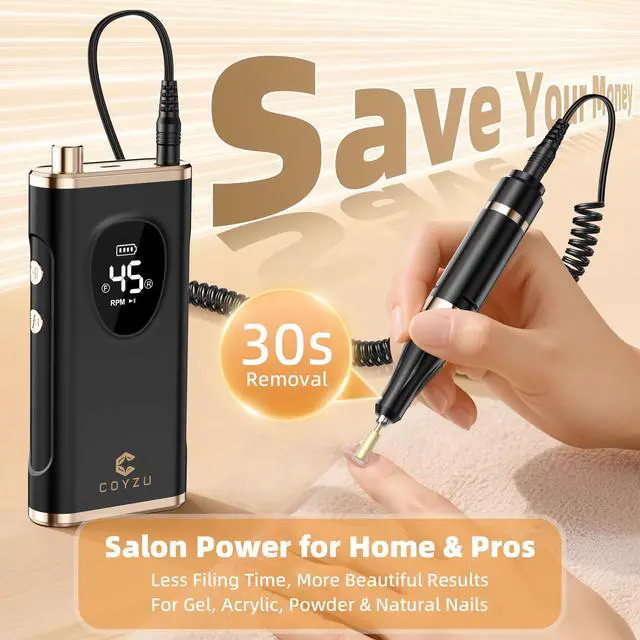 Alt view image 3 of 7 - Professional Electric Nail Drill Rechargeable Nail File