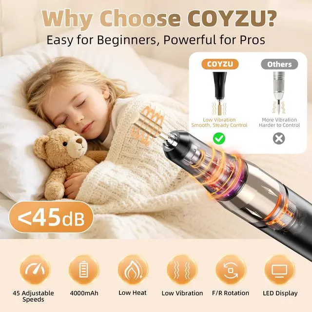 Alt view image 4 of 7 - Professional Electric Nail Drill Rechargeable Nail File