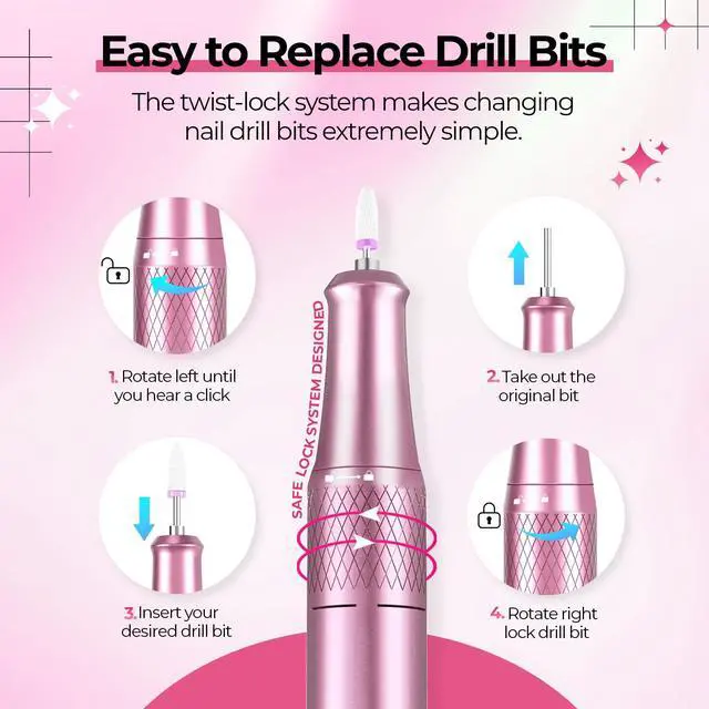 Alt view image 3 of 6 - 40000RPM Professional Nail Drill E-File for Gel Polish Removal