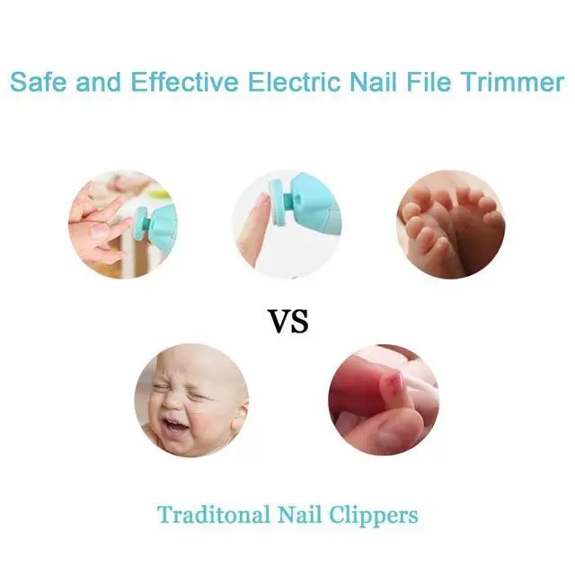 Alt view image 6 of 7 - Baby Nail File Clippers Electric: Baby Nail Trimmer Electric Kit Fingernails Toes Care Manicure 6-in-1 Set with LED Light Safe for Newborn Kids and Adult