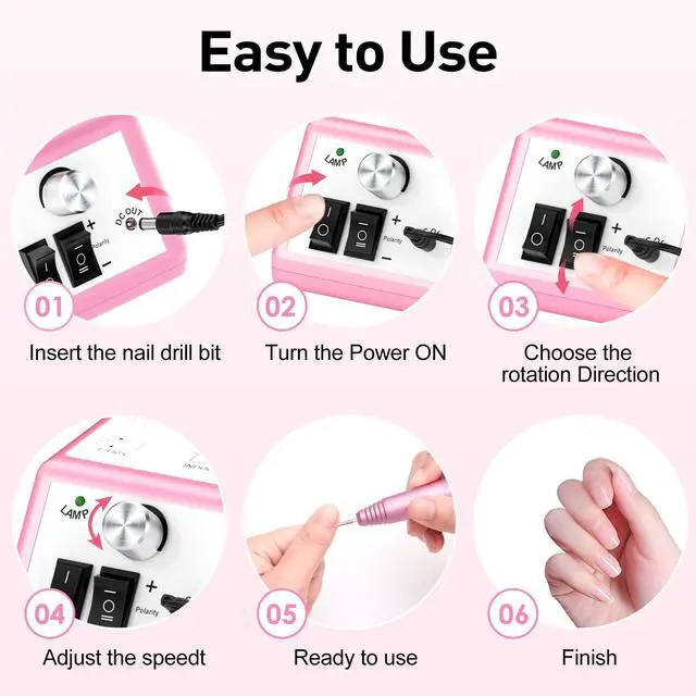 Alt view image 6 of 7 - 20000RPM Electric Nail Drill Professional Nail File Drill