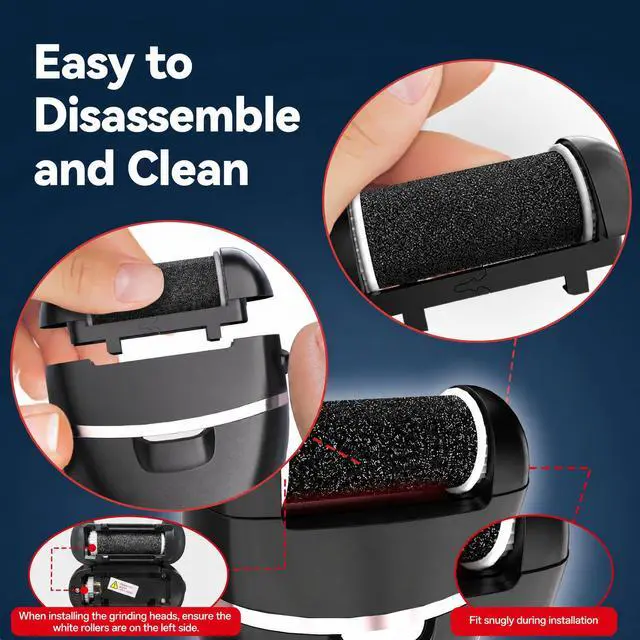 Alt view image 5 of 7 - Electric Callus Remover for Feet, 3 Roller Heads, 17-in-1 Kit