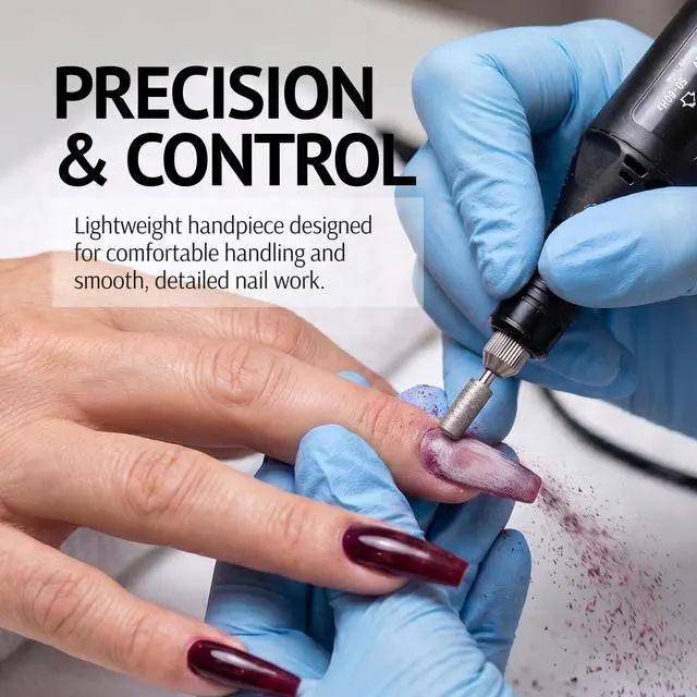 Alt view image 2 of 6 - Professional Corded Electric Nail Drill Machine Kit | Plug-in Nail Drill (E File) for Acrylic Nails, Gel Polish Removal, Shaping & Buffing with Drill Bits & Sanding Bands