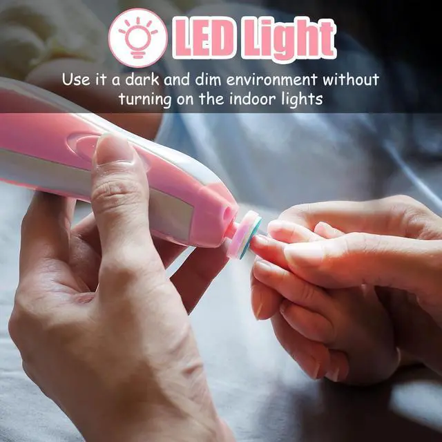 Alt view image 5 of 7 - Baby Nail Trimmer Electric-12 in 1 Baby Nail Clippers Safe Baby Nail File Kit with a Nail Clipper, Scissor, Tweezers, and Nail Files