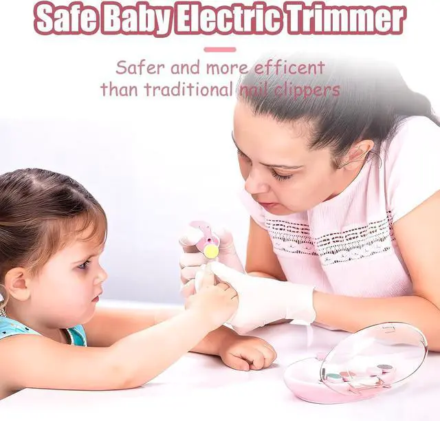 Alt view image 6 of 7 - Baby Nail Trimmer Electric-12 in 1 Baby Nail Clippers Safe Baby Nail File Kit with a Nail Clipper, Scissor, Tweezers, and Nail Files