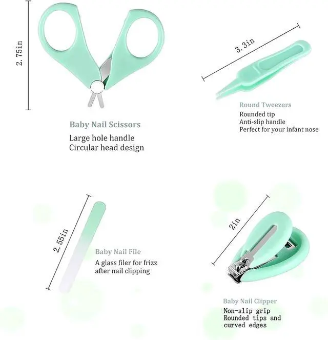 Alt view image 7 of 7 - Baby Nail Trimmer Electric-12 in 1 Baby Nail Clippers Safe Baby Nail File Kit with a Nail Clipper, Scissor, Tweezers, and Nail Files
